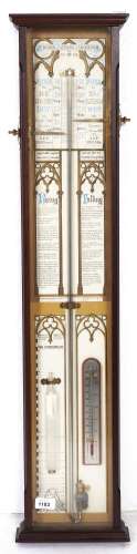 A reproduction mahogany Fitzroy barometer, late 20th c, 96cm...