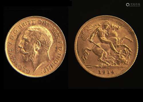 Gold Coin. Half Sovereign 1914