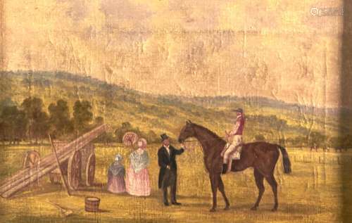 English School, 19th c - Point to Point; Horse and Jockey wi...