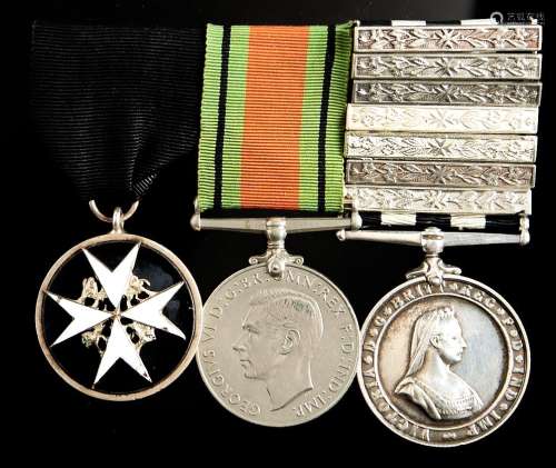Order of St John breast badge, Defence Medal and Service Med...