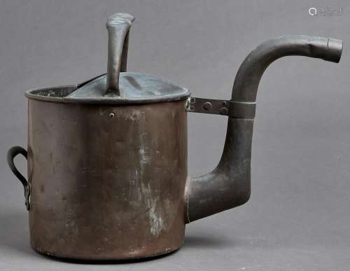 A Victorian copper watering can, 40cm h x 52cm Numerous dent...