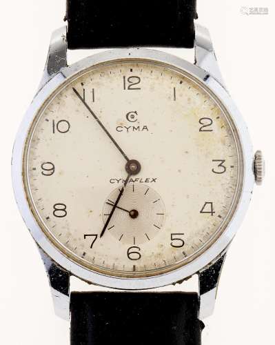 A Cyma stainless steel gentleman's wristwatch, Cymaflex, mak...