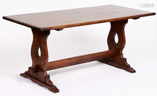 An antique style oak refectory table, 76cm h; 182 x 74cm Num...