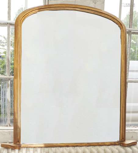 A Victorian giltwood over mantel mirror, late 19th c, the un...
