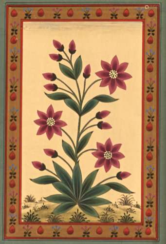 Indian School, 20th c - Botanical Subjects, a set of six, go...