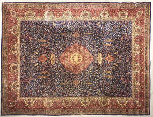 A silk style rug, 360 x 275cm Overall good condition with si...
