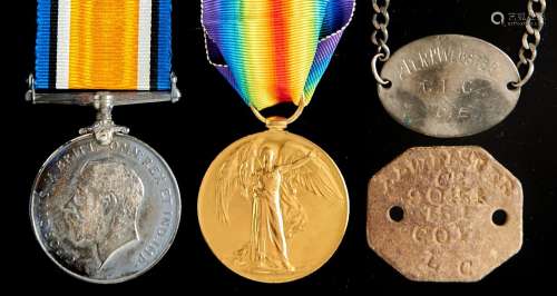 World War I pair, British War Medal and Victory Medal 2 Lieu...