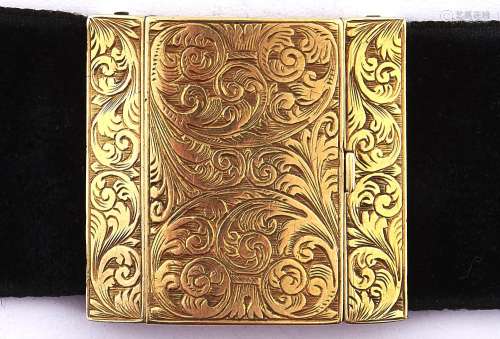 A Victorian gold bracelet slide, reverse engraved Alfred, 9....