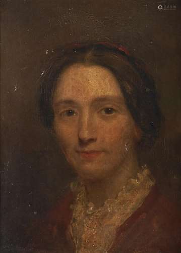 British School, 19th c - Portrait of a lady, head and should...