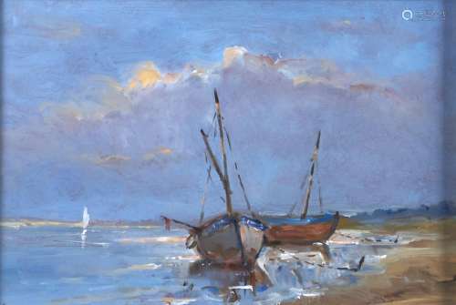 Michael Chapman (20th / 21st c) - Fishing Boats at East End ...