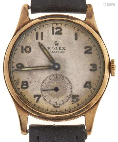 A Rolex 9ct gold mid sized gentleman's wristwatch, Precision...