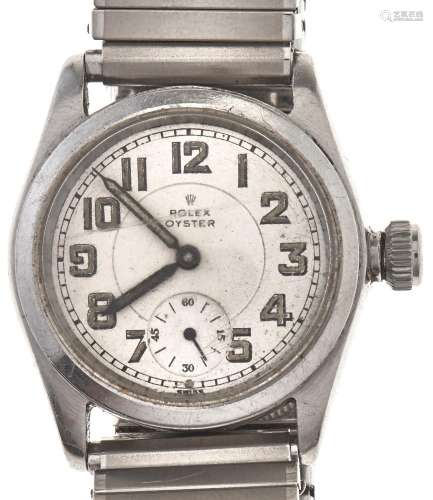 A Rolex stainless steel wristwatch, Oyster, pre 1955, 10½ H ...