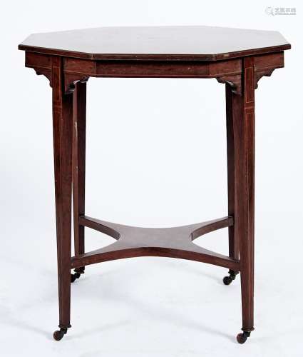 A late Victorian octagonal two tier occasional table, c1890,...