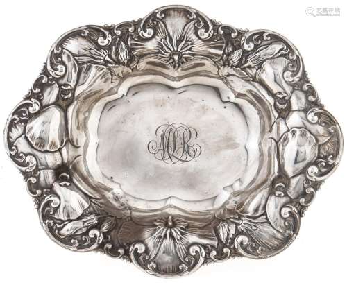 A North American embossed silver sweetmeat dish, by the Shre...