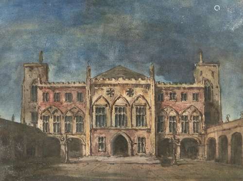 British School - A Palazzo from the Courtyard, pen and brown...