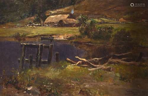 William Young RSW (1845-1916) - A Highland Croft, signed, oi...