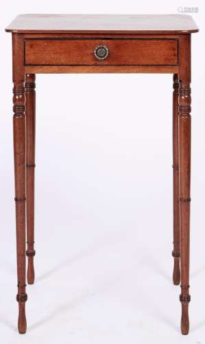 A George III mahogany side table, early 19th c, fitted with ...