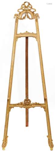 A French giltwood and composition salon easel, early 20th c,...