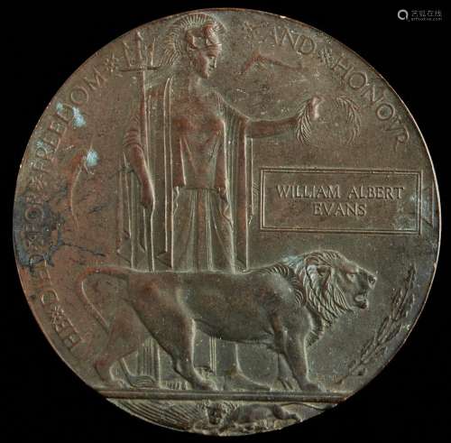 A World War I memorial plaque, William Albert Evans