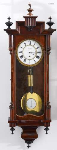 A Viennese mahogany-stained beech cased wall clock, late 19t...