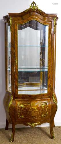 A kingwood and inlaid vitrine, 20th c, in Louis XV style, wi...