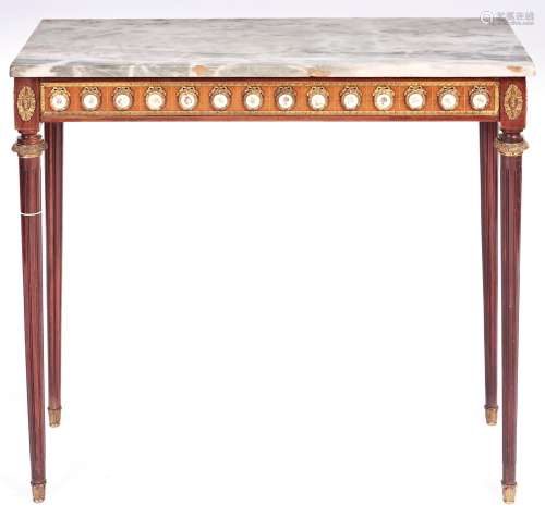 A giltmetal mounted mahogany side table, in Louis XVI style,...