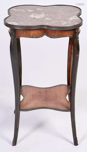 A French rosewood and ebonised table ambulant, c1900, with b...