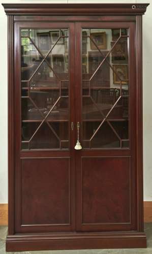 A reproduction mahogany display cabinet in George III style,...