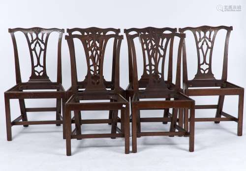 A set of six mahogany dining chairs, c1880, in George II sty...
