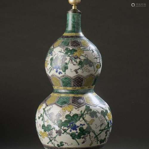 Vase double gourde en porcelaine Kutani Japon, ép…