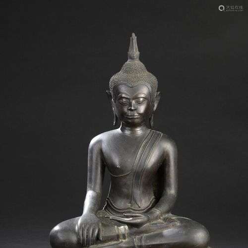 Statue de Bouddha en bronze Thaïlande, XXe siècle…