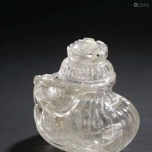 Petit vase couvert en cristal de roche Chine, déb…