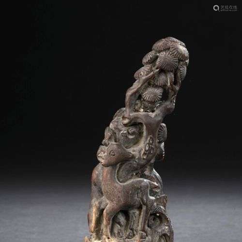 Corne de buffle sculptée Chine, XXe siècle Sculp…