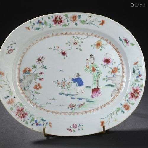 Plat en porcelaine famille rose Chine, XVIIIe siè…