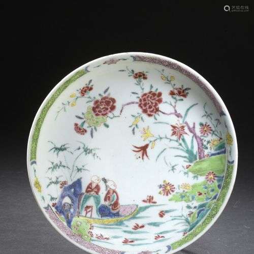 Assiette en porcelaine famille rose Chine, XVIIIe…
