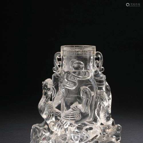 Vase en cristal de roche Chine, XXe siècle Le va…