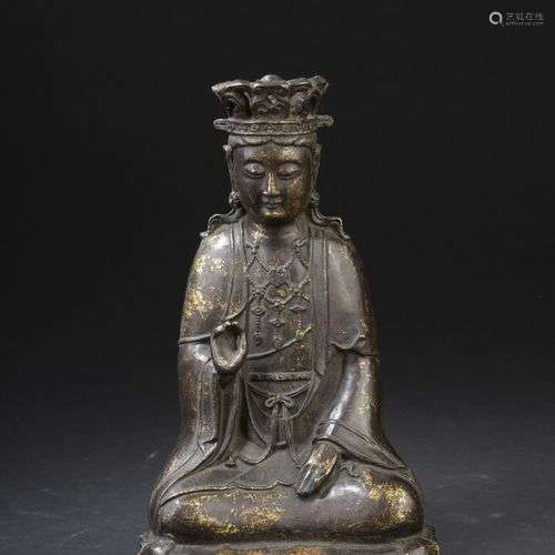 Statuette de bodhisattva en bronze Chine, XXe siè…