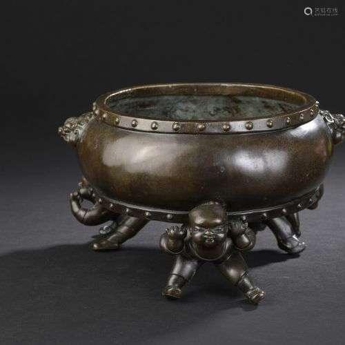 Brûle parfum tripode en bronze Chine, XXe siècle …