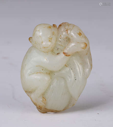 A Jade Monkey Carving