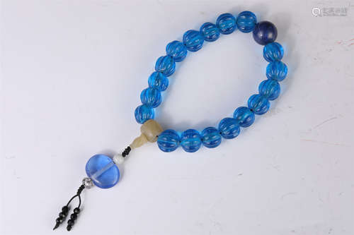 A Blue Glass Prayer Beads