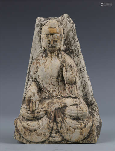 A Carved Stone Buddha Statue