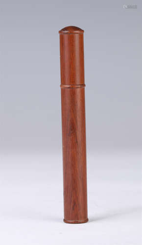 A Rosewood Incense Tube and Cover