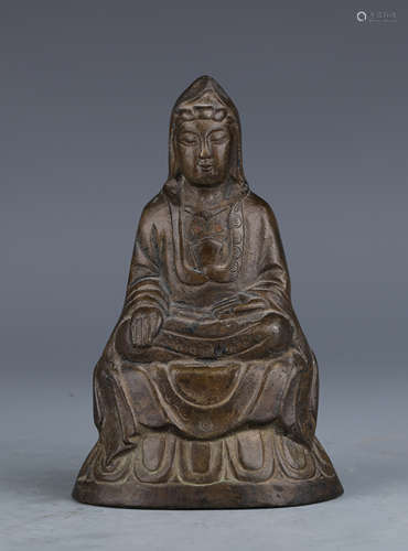 A Bronze Figure of Seated Guanyin