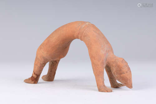 An Unglazed Pottery Acrobatic Performer