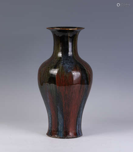 A Flambe Glazed Porcelain Vase