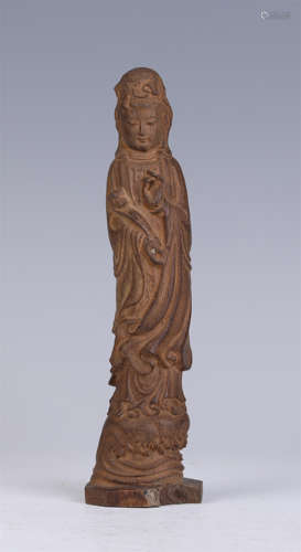 A Carved Wooden Bodhisattva Guanyin