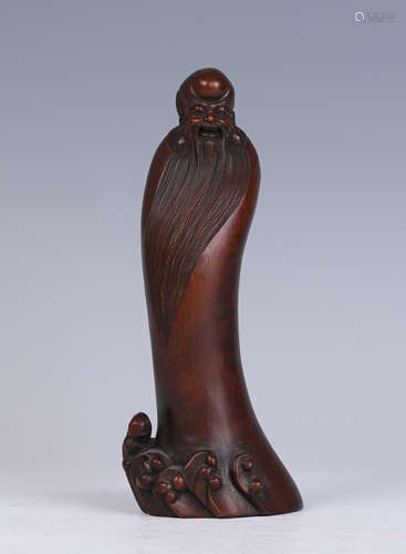 A Carved Boxwood Longevity God