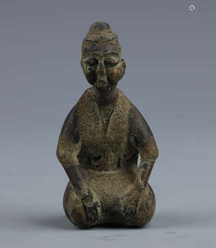 A Gilt Bronze Kneeling Figure