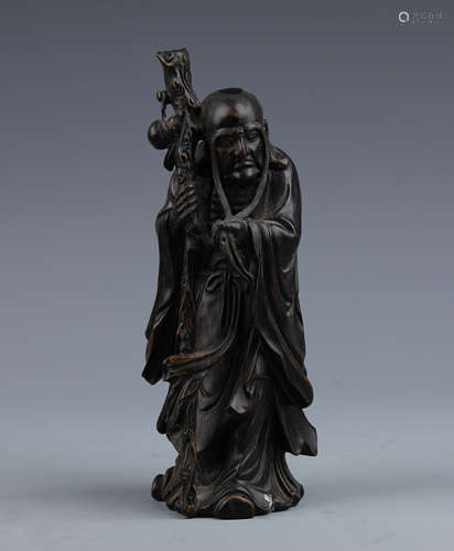 A Carved Rosewood God of Longevity