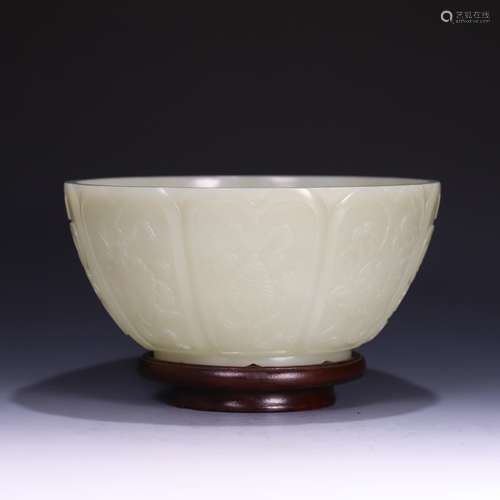 Nephrite Bowl with Eight Immortals